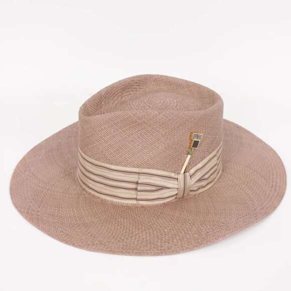 NWT Auth Nick Fouquet Strophic Pink Rose Hat 58 - Picture 1 of 5